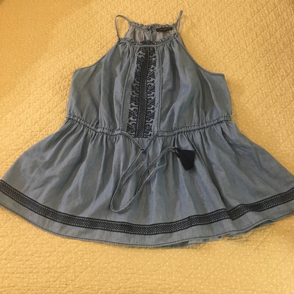 Lane Bryant chambray look peplum top